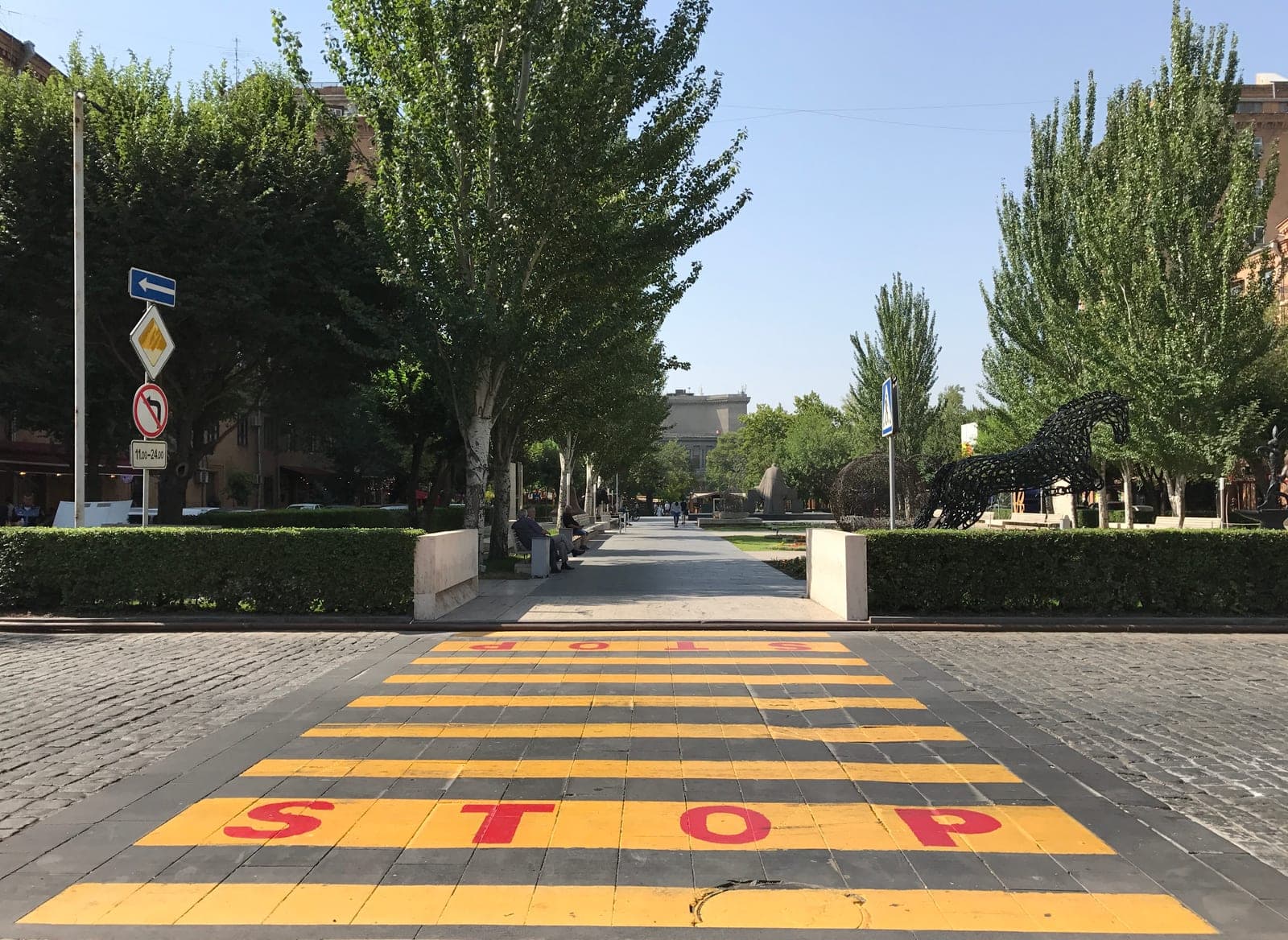 Pedestrian crossing on Tamanyan Street, Yerevan
